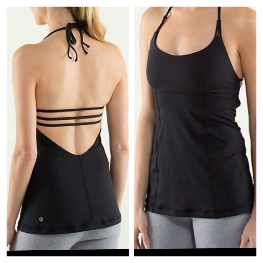 lululemon athletica Black Strappy Back Tank Top